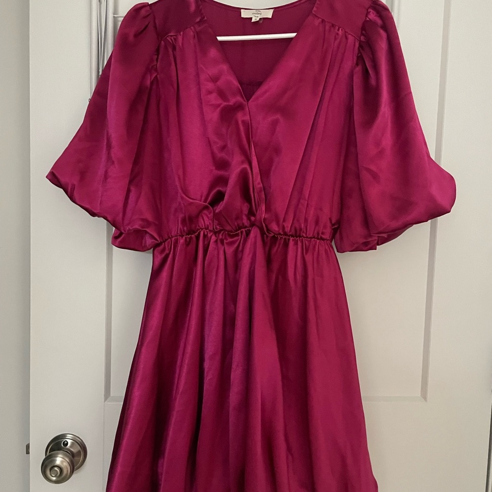 Entro Fuchsia Satin Dress